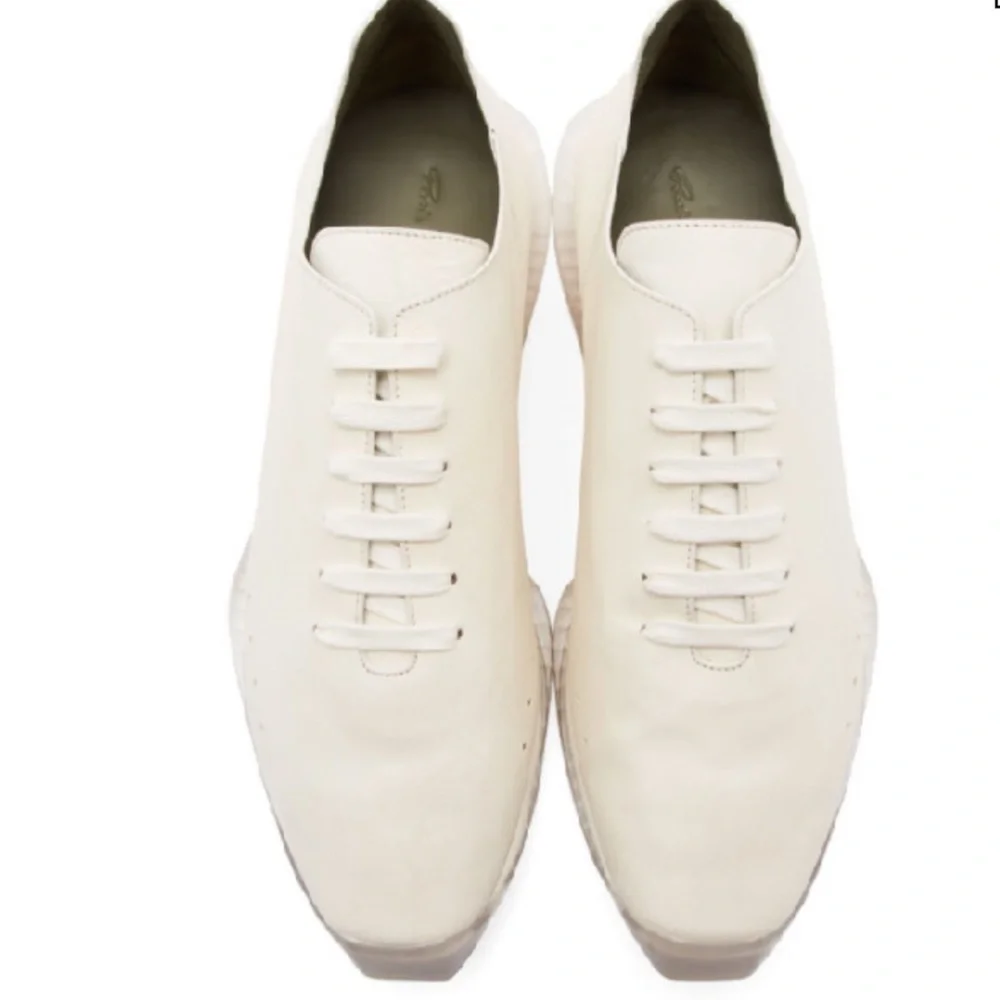 𝅺RICK Owens New Minimal Runner Sneaker In 110 Milk/Clear Size 7 EU37
